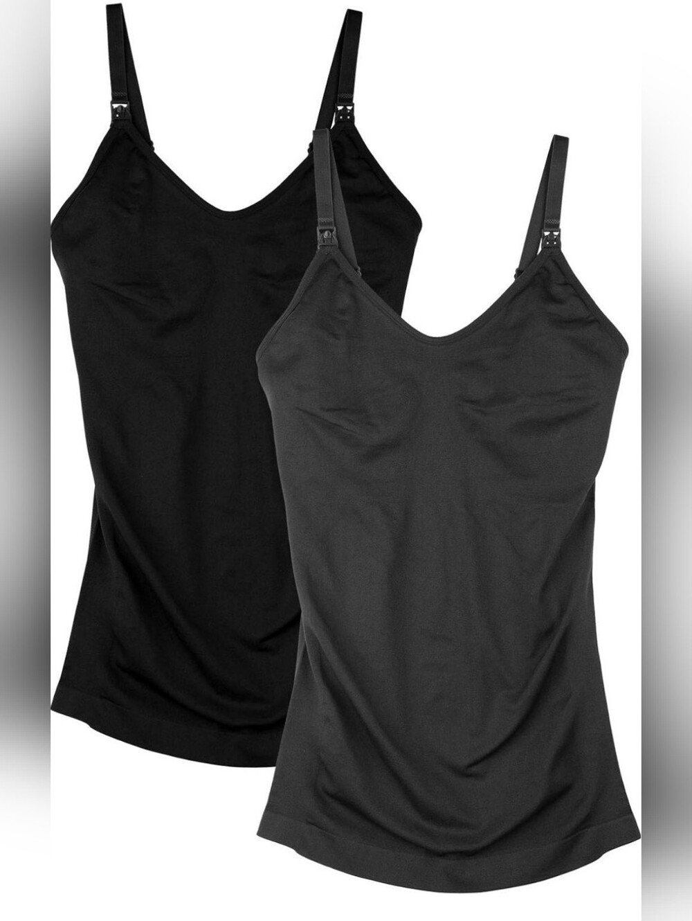 2pk. Womens Maternity Nursing Tank Cami for Breastfeeding with Adjustable Straps